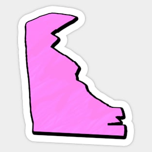 Pink Delaware Outline Sticker
